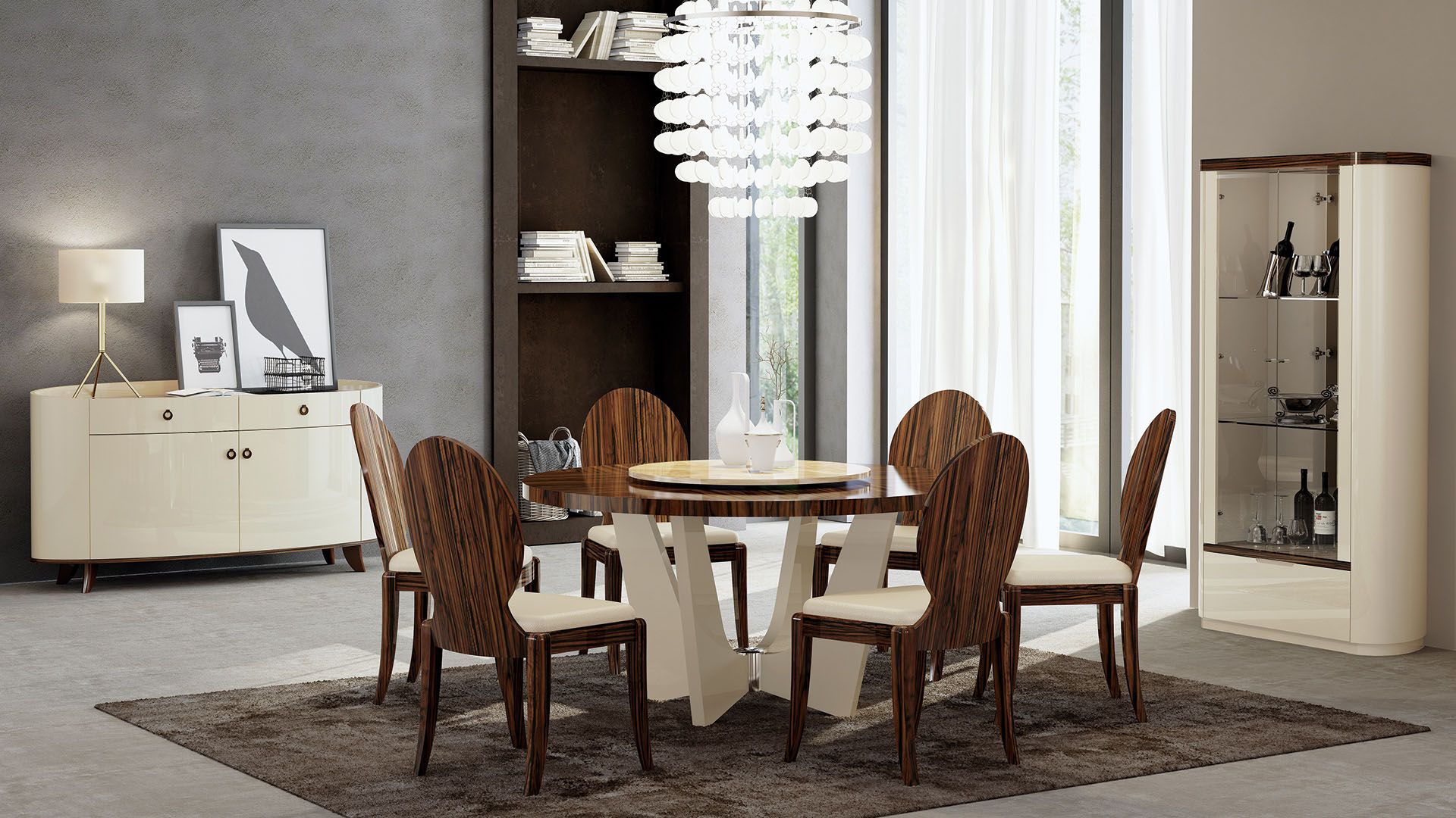 P101 American Eagle Furniture Rosewood Finish Dining Table Set