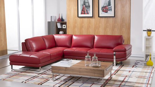 American Eagle EK-L025 Red Italian Leather Sectional