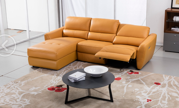 Renzi EK-L8001R-YO Camel Chaise on Left