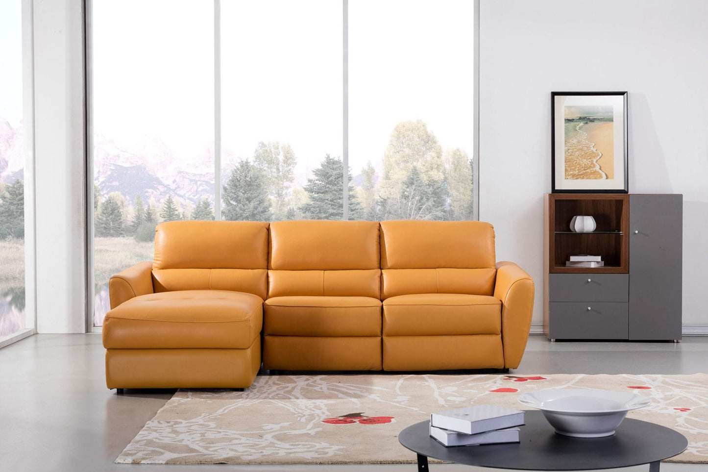 Renzi EK-L8001R-YO Camel Chaise on Left
