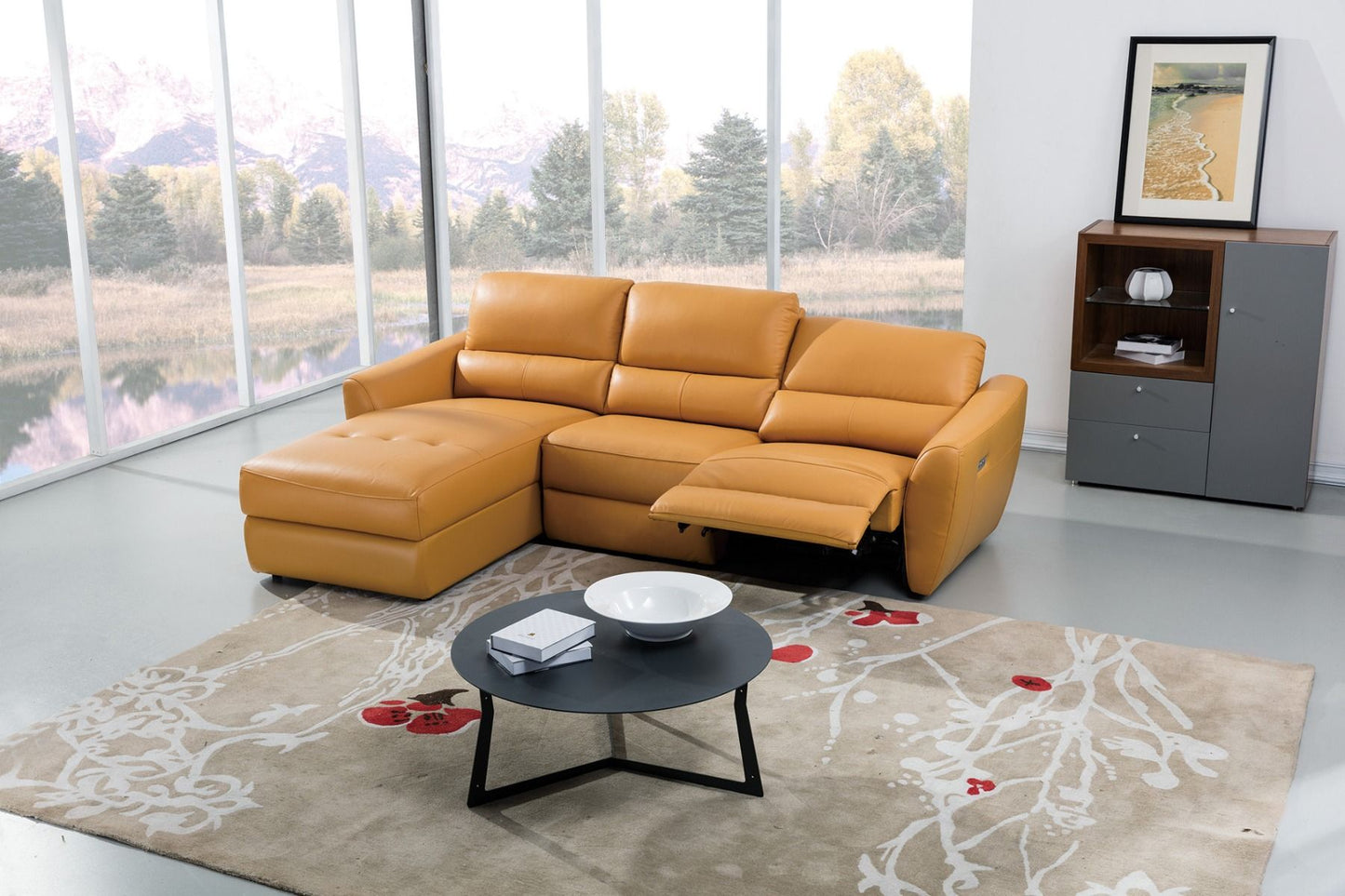 Renzi EK-L8001R-YO Camel Chaise on Left