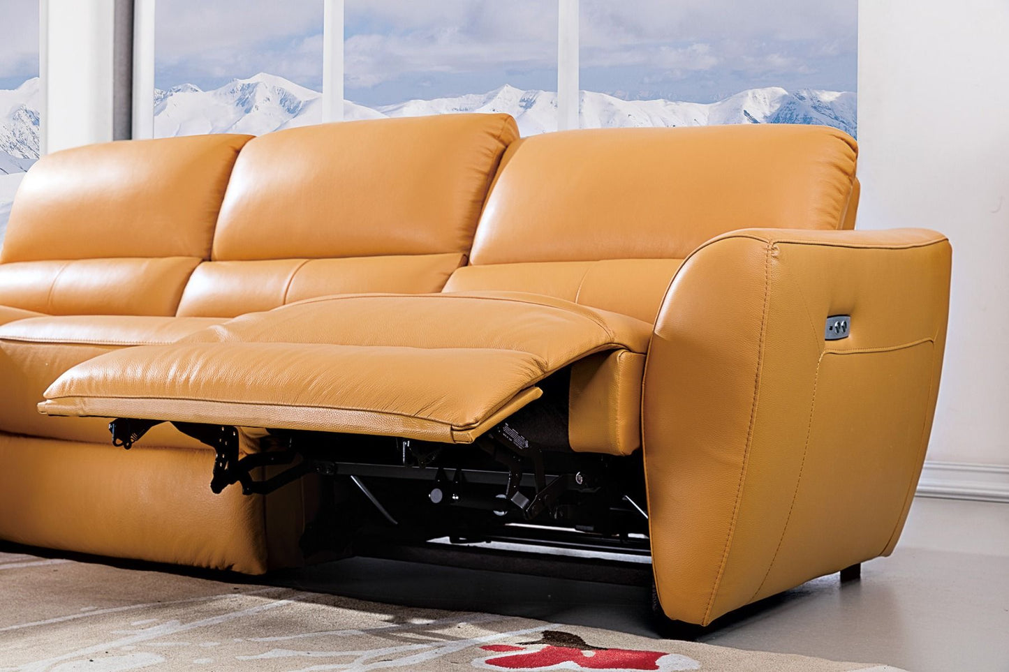 Renzi EK-L8001R-YO Camel Chaise on Left