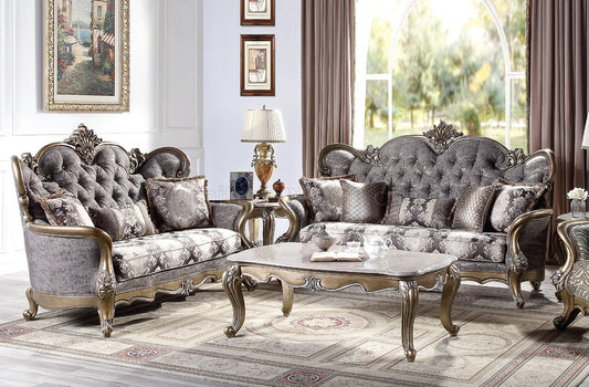 Acme LV00299 Elozzol Sofa Collecton - Antique Bronze Finish