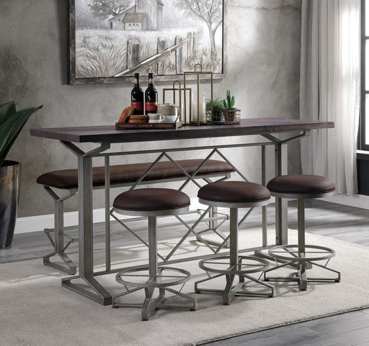 Evangeline Dining Collection - Salvaged Brown Finish