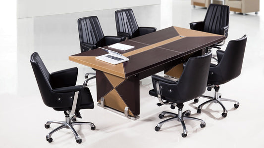 F-06A Conference Table - Beige & Brown