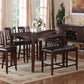 F2329 Contemporary Dark Rosy Brown Wood Dining Set - Butterfly Leaf