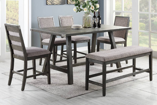 F2495 Aramis 6 Piece Weathered Grey Dining Collection
