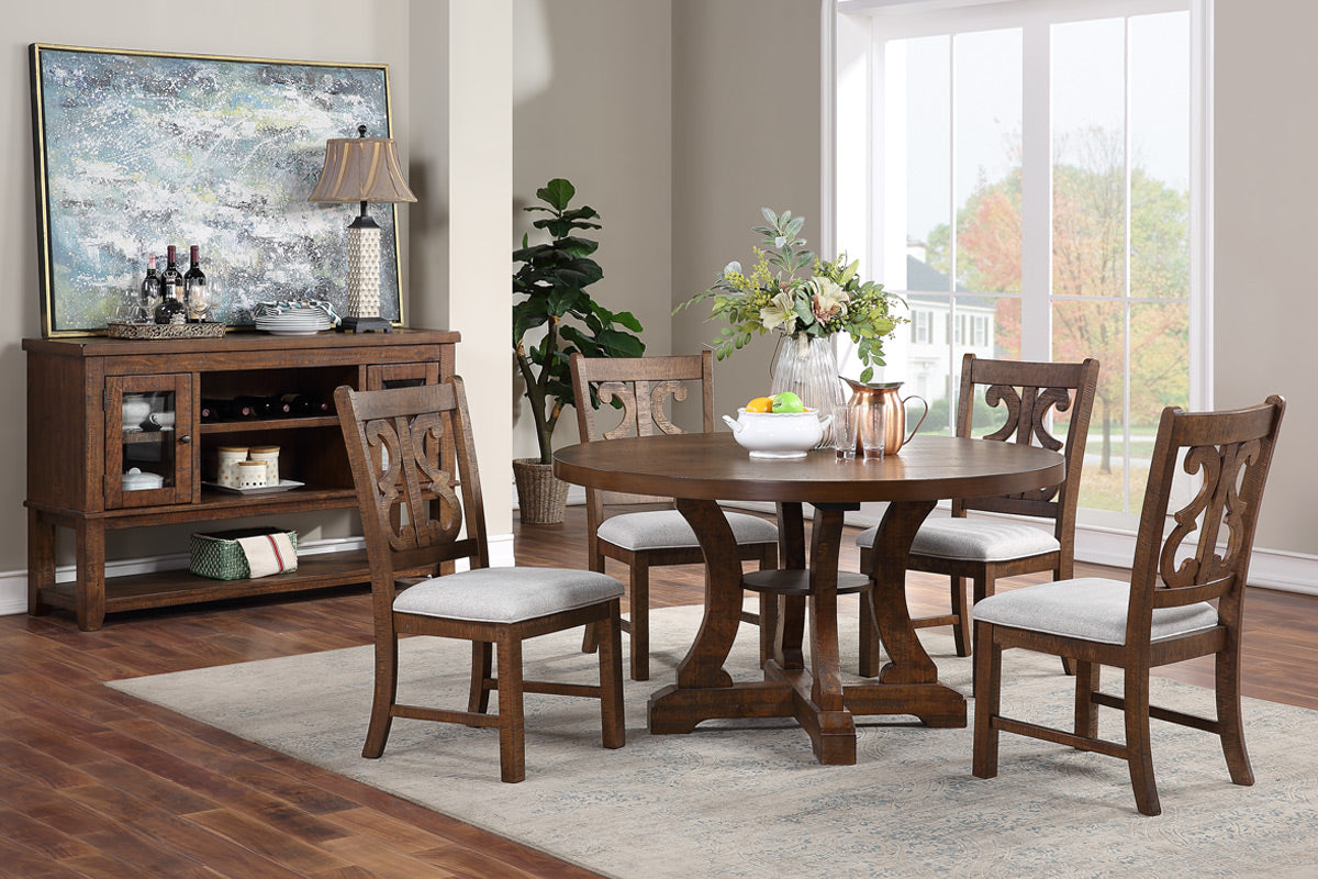 Fairbanks 5 Pc Dining Collection White Finish Poundex Furniture