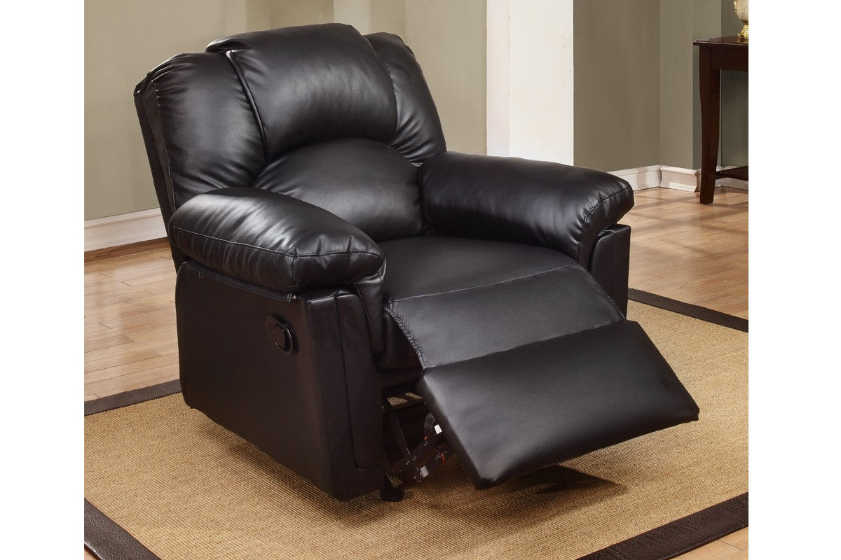 Rocker Recliner F6673 - Black Bonded Leather
