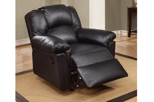 Sillón reclinable basculante F6673 - Cuero regenerado negro