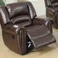Sillón reclinable marrón con borde de clavo