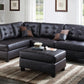 Poundex F6855 Sectional w/Accent Tufting - Espresso