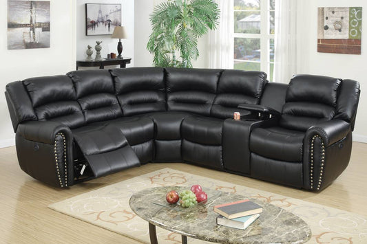 F86612 Amarillo Power Sectional by Poundex - Black or Brown