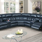 F86620 Poundex Diablo Sillones reclinables eléctricos seccionales de 3 piezas - Azul