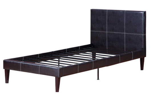 Twin, Full Platform Bed - Espresso Faux Leather