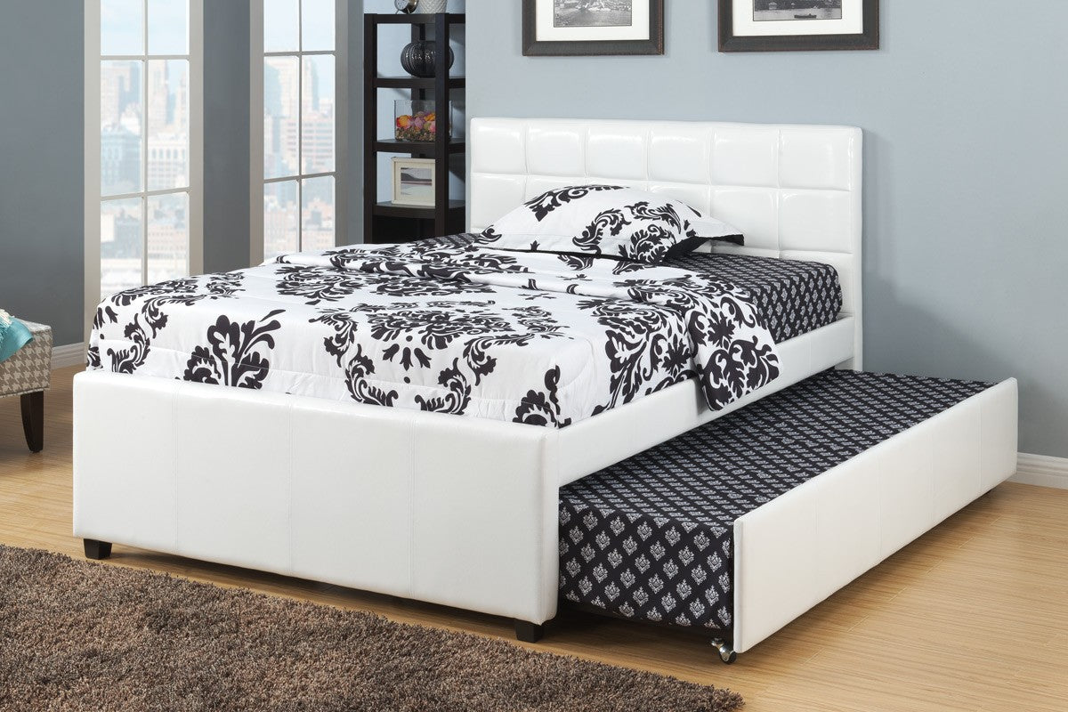 F9216F Full Bed + Trundle - White