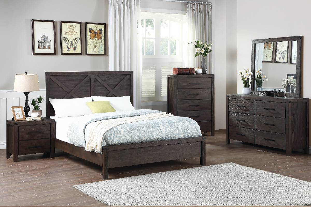 F9547 Poundex Chandler Bedroom Collection - 100% Solid Wood