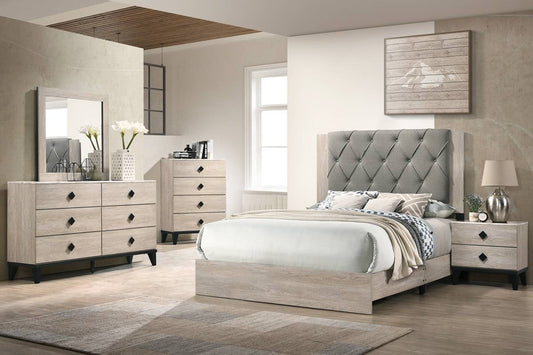 Georgia 4 Pc Bedroom Collection - Cream or Grey Finish