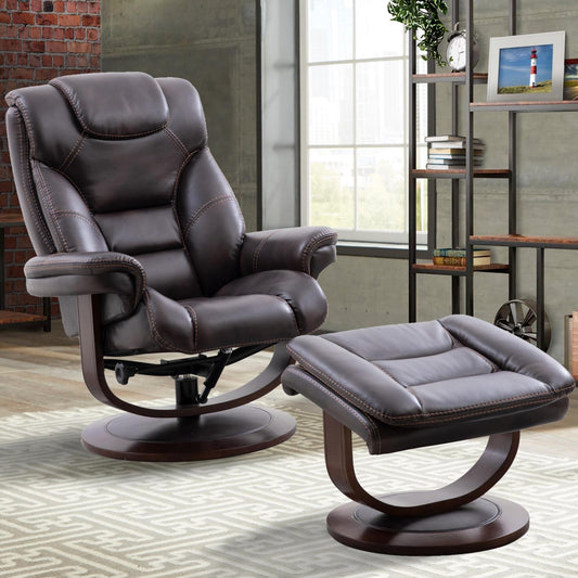 Monarch Manual Reclining Swivel Chair & Ottoman