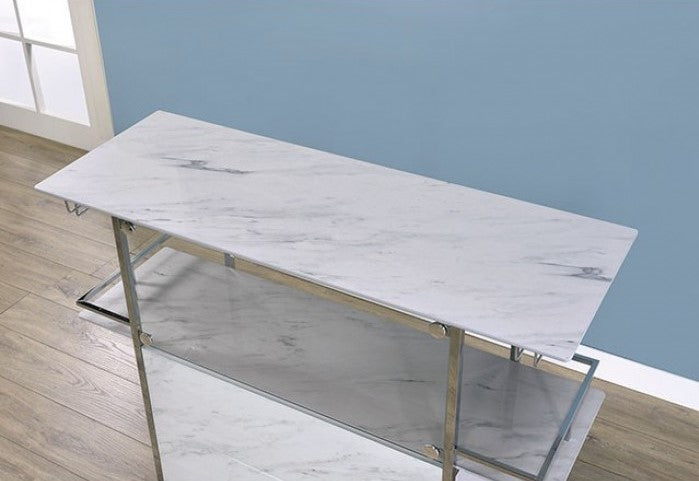 Rianna White Faux Marble Bar Table FOA-BT8343