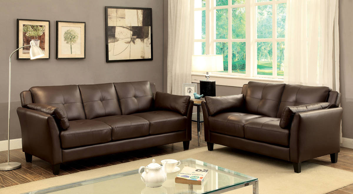 Pierre leatherette Sofa & Love Seat - 3 Color Choices