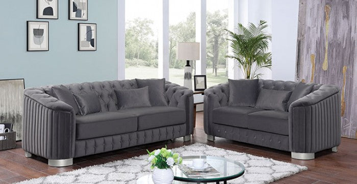 Castellon Upholstered Glam Sofa by Furniture of America