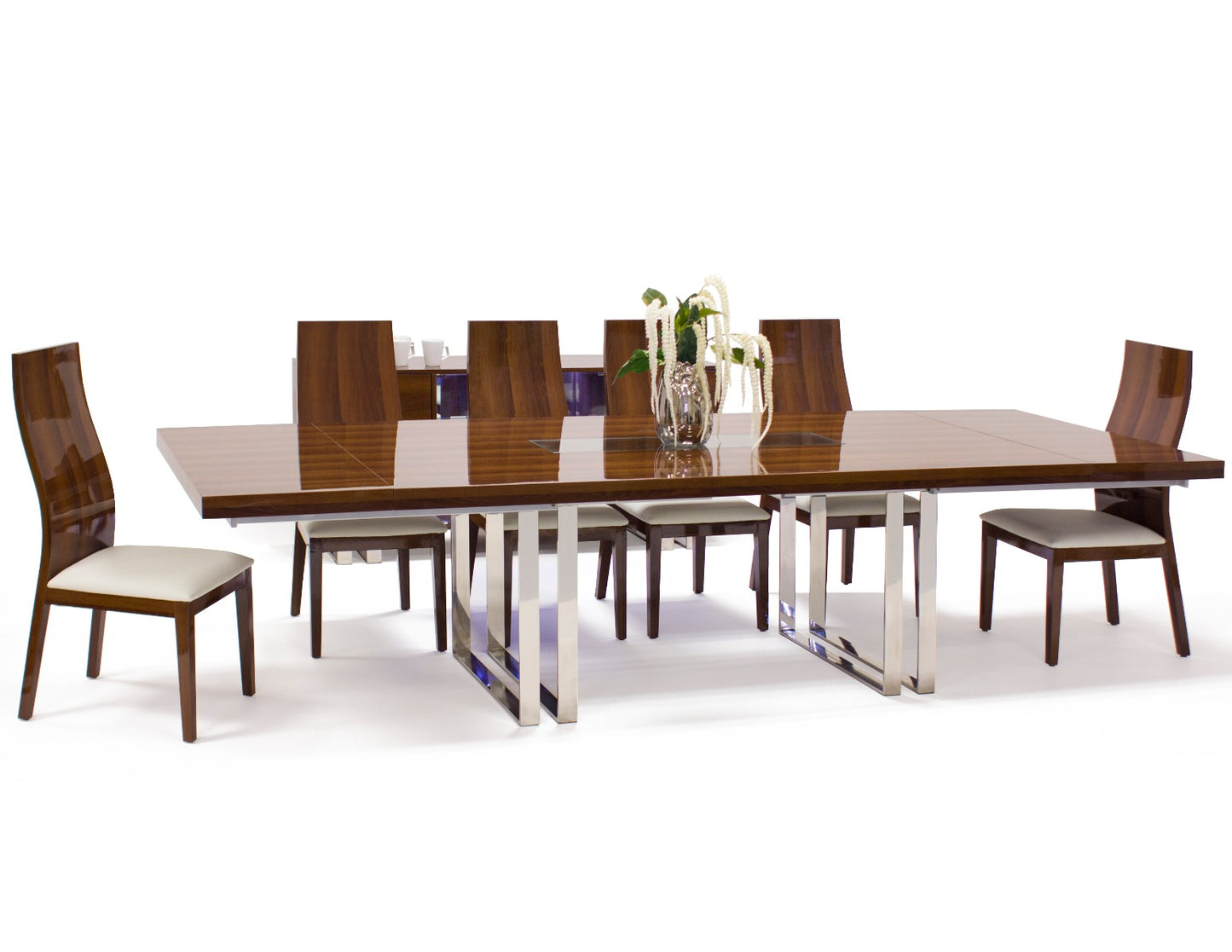 Galway Dining Collection - Walnut Lacquer - 2 Extensions