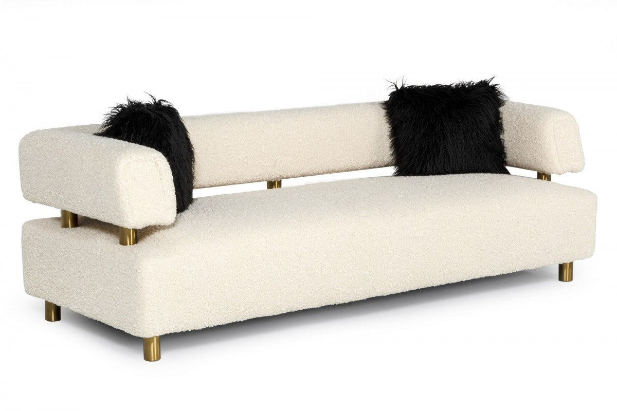 VIG Divani Casa Gannet - Glam Beige Fabric Sofa