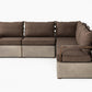 Garza Concrete & Teak Sectional VGLBMODUSET