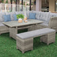 Malia 5 Pc Sectional Set with Bench GM-1002-5pk