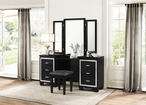 Vanity Dresser & Mirror 1916BK-15