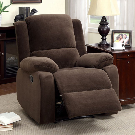 Haven Recliner - Plush Dark Brown Flannelette