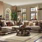 HD-1623 Homey Design Salerno Luxury Beige Chenille 2 Pc Sofa Set