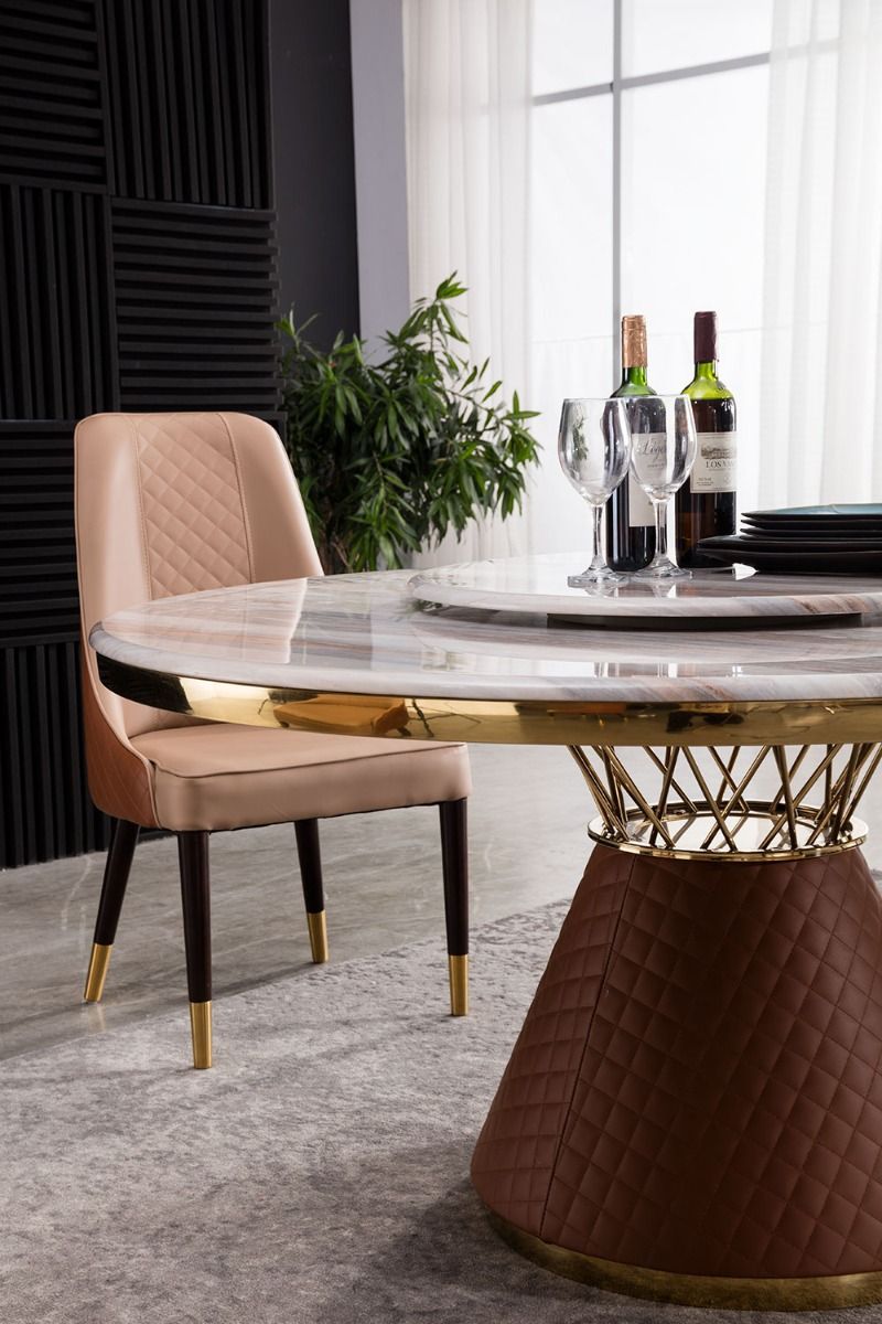 American Eagle DT-H216 Juego de mesa de comedor de mármol sintético