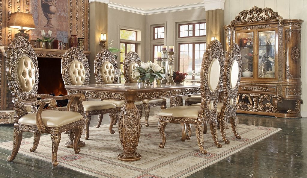 Homey Design HD-8018 Dining Collection - Antique Carving