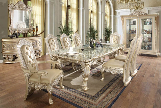 Homey Design HD8022 Colección de comedor Belle Silver