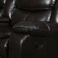 Global 6967 Vista Motion Sectional - Brown Leather Air