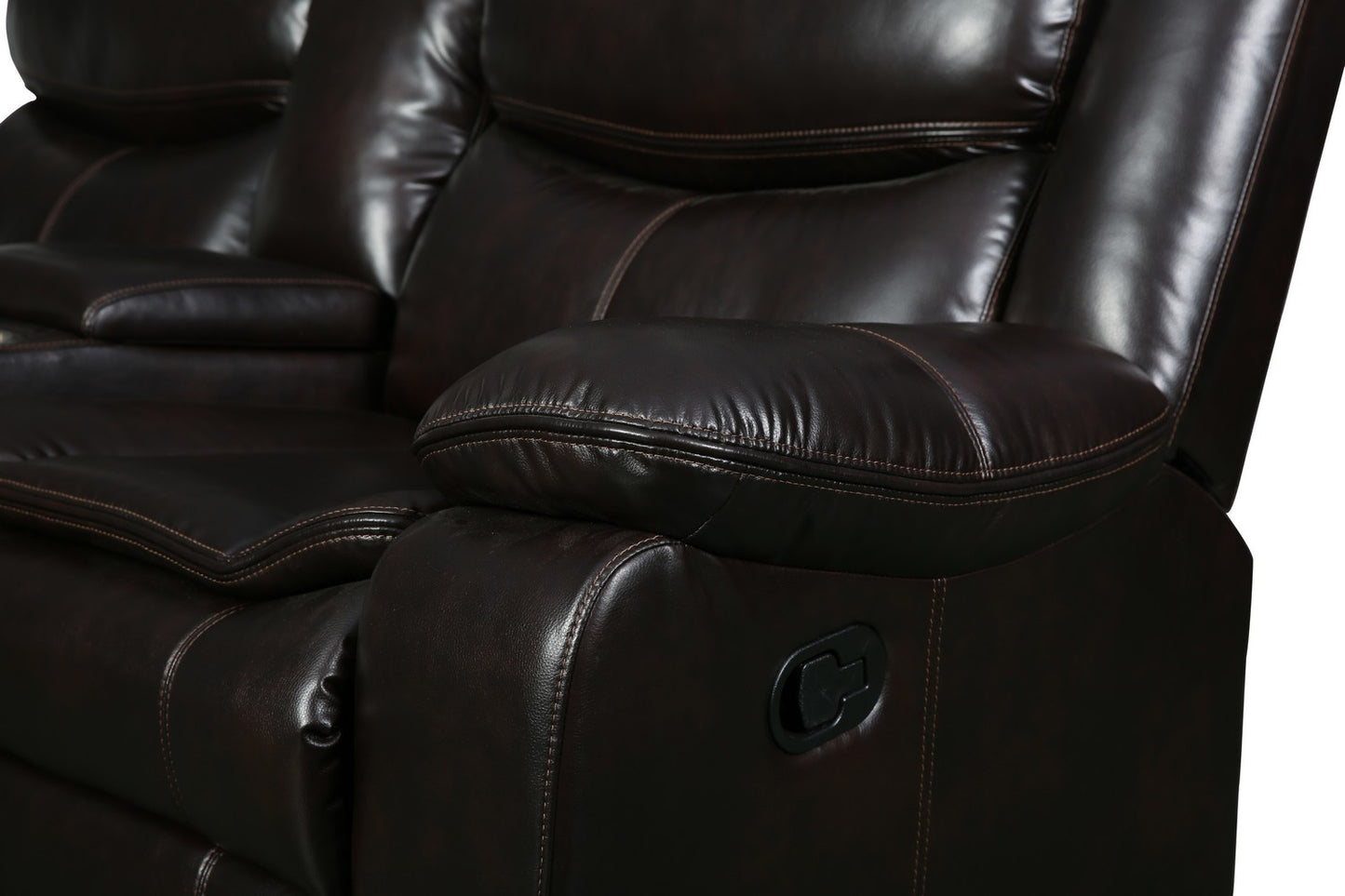 Global 6967 Vista Motion Sectional - Brown Leather Air