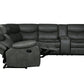 Global 6967 Vista Motion Sectional Leather Air - Gray or Brown