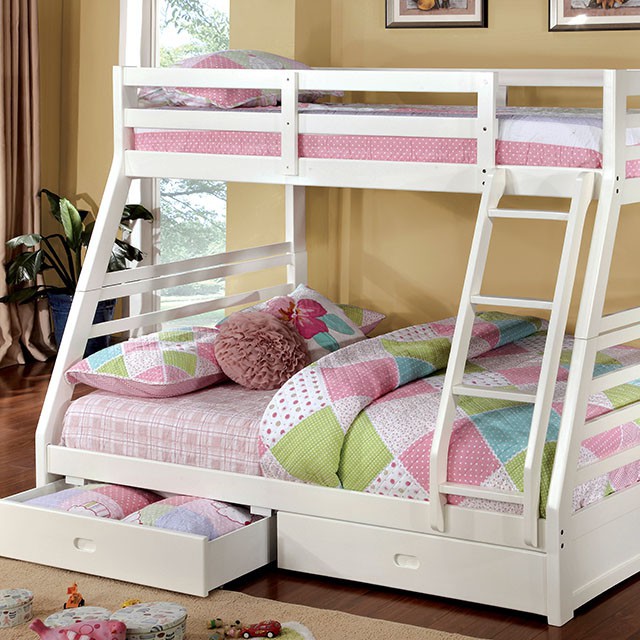 California CM-BK588 Twin Full Bunk Bed - 4 Colors