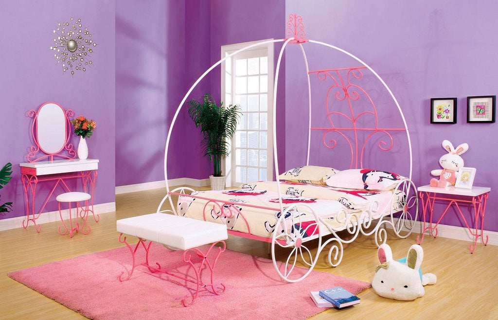 Enchant Carriage Bed - Pink & White