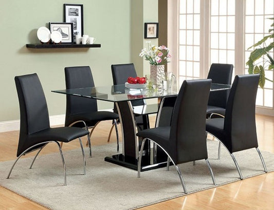 Glenview 7 Pc Dining Set - Black Finish