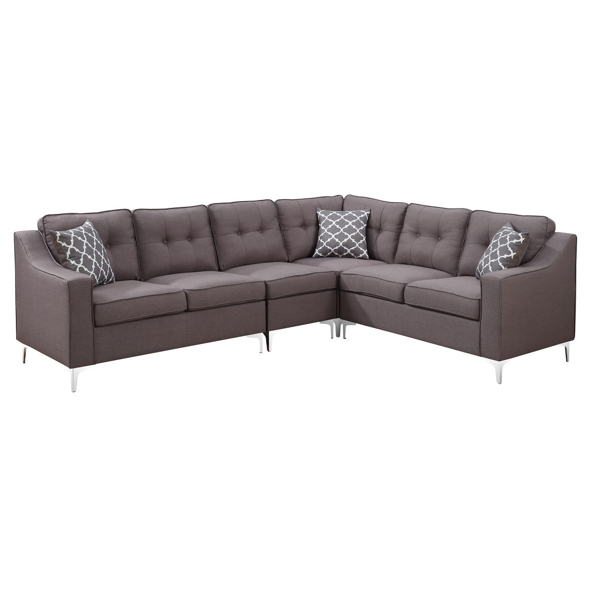AC Pacific Kayla Mid Century Sectional - Sandstone Grey
