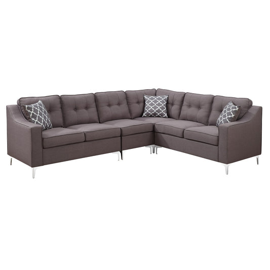 AC Pacific Kayla Mid Century Sectional - Sandstone Grey