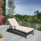 Vida Outdoor Wicker Lounge Chair - Beige Cushion