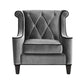 Barrister Chair In Gray Velvet with Black Piping