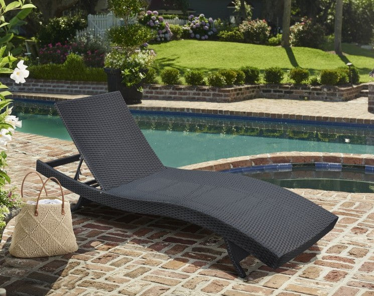 Cabana Outdoor Adjustable Wicker Chaise Lounge Chair