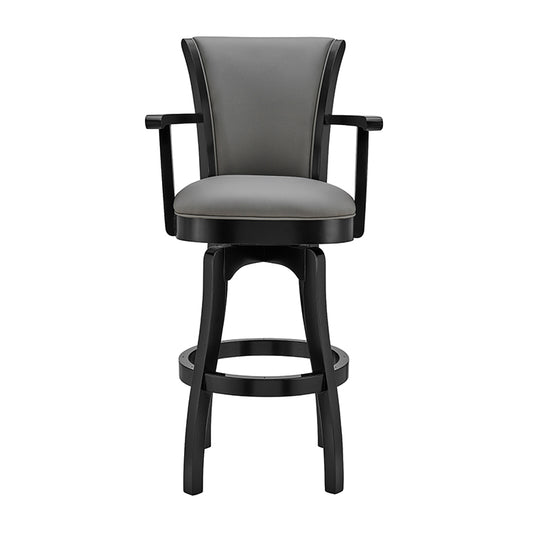 Taburete de bar giratorio con altura de mostrador de 26" con brazo Raleigh - 2 acabados
