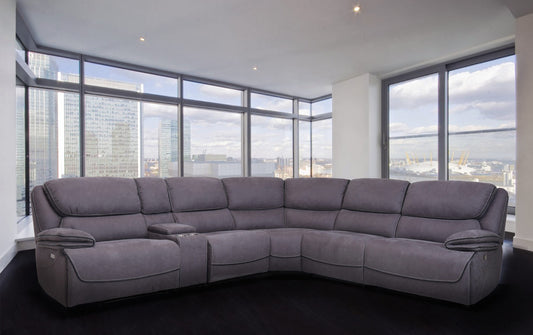 AC Pacific Levi 6 Pc Gray Sectional - 3 Power Recliners