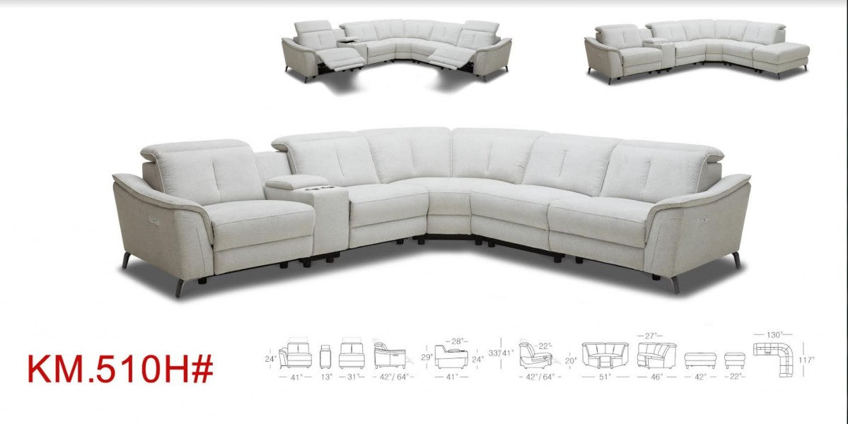 Divani Casa Lloyd de VIG - Seccional moderno con sillones reclinables
